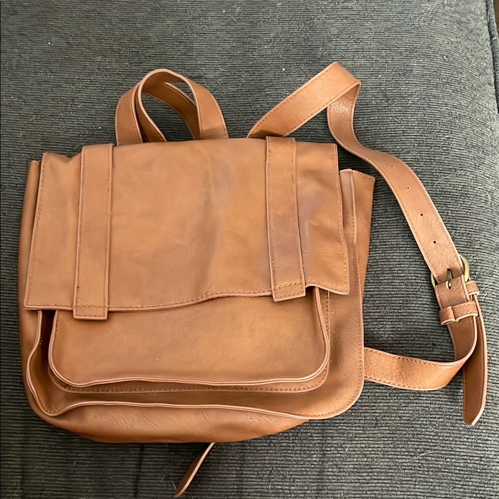 Tan Leather Men's Backpack